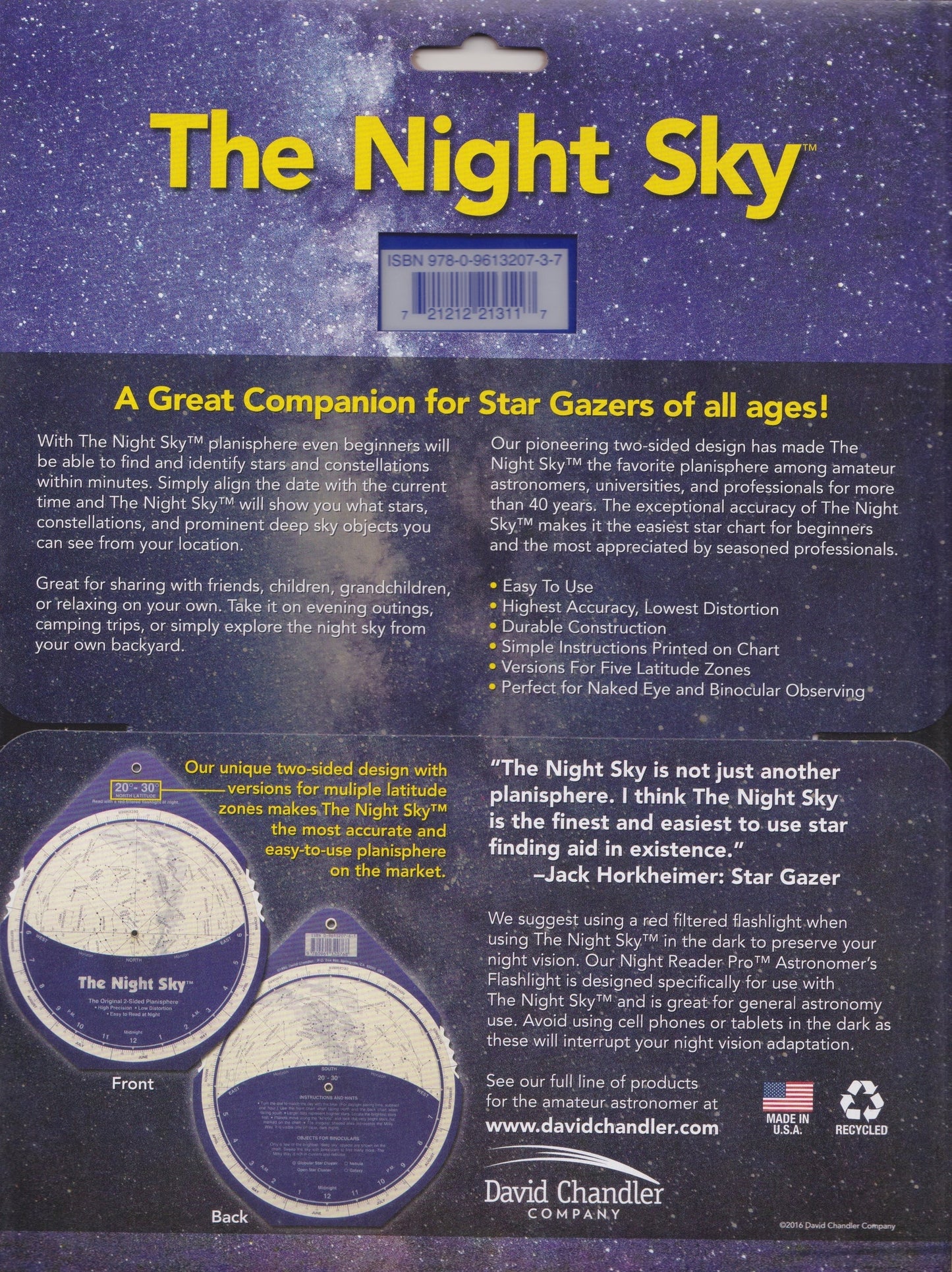 The Night Sky Planisphere & Night reader Pro Red Torch Package