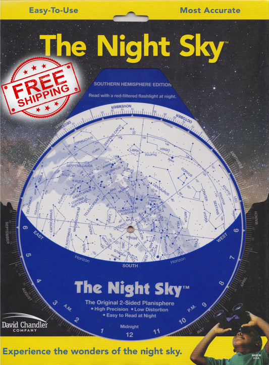 The Night Sky Planisphere | Southern Hemisphere Sky Chart by David Chandler